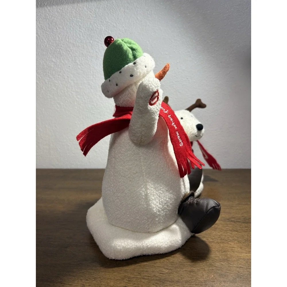 Vintage 2004 Hallmark Jingle Pals Snowman & Dog Animated Musical Singing Plush